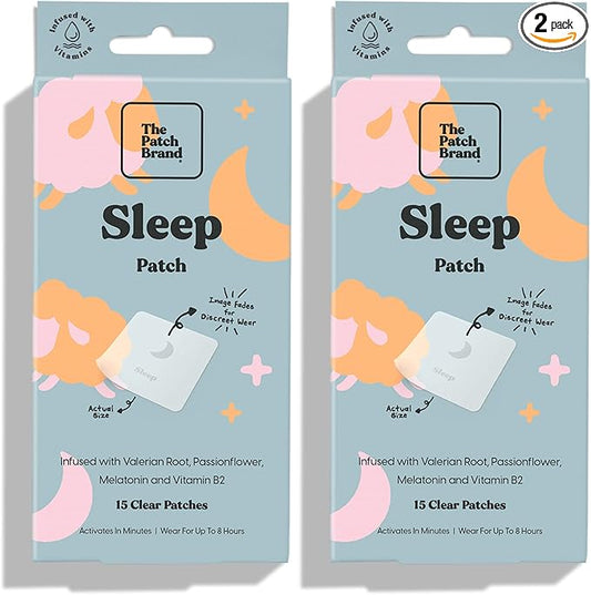 The Patch Brand Sleep Patches | Support Restful Sleep with Melatonin, Valerian Root & B6 | All Natural Vitamins & Mineral Patch Plant Based and Cruelty Free Water Resistant Patches That Last All Night
