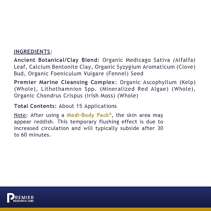 Premier Research Labs Medi-Body Pack - Bentonite Clay Powder, Calcium Bentonite Clay Mud Clay Mask with Added Botanicals, for Men & Women's Beauty, Use on Hair & Skin - 12 oz