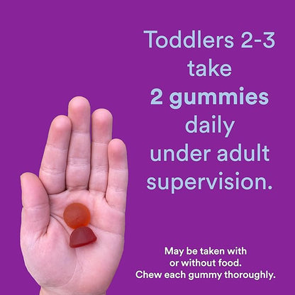SmartyPants Organic Toddler Multivitamin, Daily Gummy Vitamins: Probiotics, Vitamin C, D3, Zinc, & B12 for Immune Support, Energy & Digestive Health, Fruit Flavor, 60 Gummies, 30 Day Supply