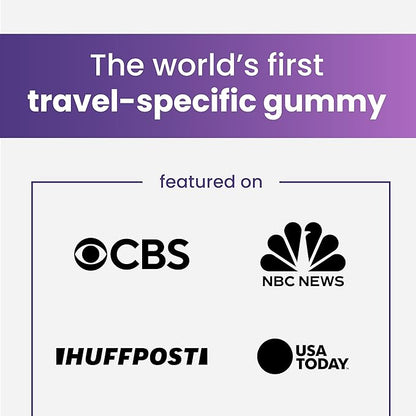 Travel Essential, Immune and Stress Support Gummy, Elderberry, Vitamin C, D, Zinc, Echinacea, Astragalus, Quercetin, Bromelain, Travel Immunity, Flight Essentials, 60ct