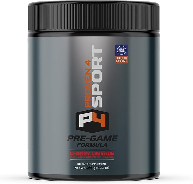 Proven4 Pre Workout Powder for Men and Women with Creatine - Beta Alanine - Caffeine NSF Certified preworkout Energy Supplement Chery Limeade 30 Servings