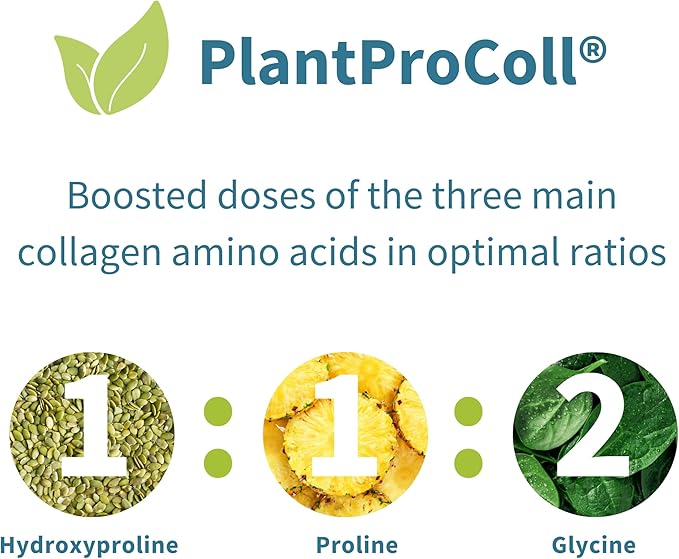 Advanced Vegan Vanilla Collagen Peptide Powder, Enhanced with Glycine, Proline & Hydroxyproline & Cofactor Vitamin C, Non GMO, Vegetarian Plant Based Collagen Powder Booster, 35 Servings, by Igennus