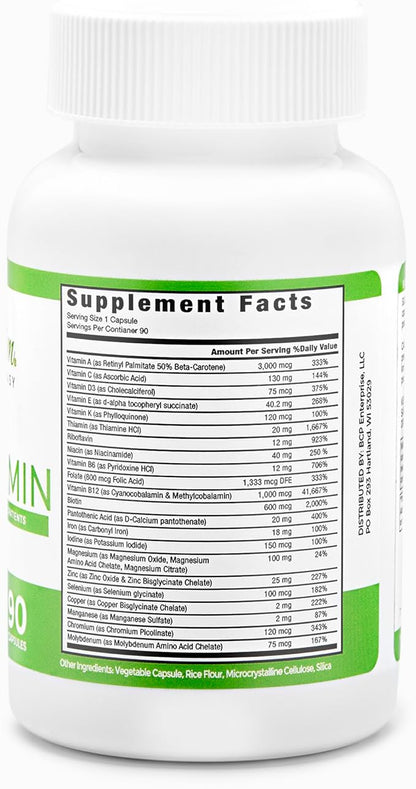 BariSlim Once Daily Bariatric Multivitamin Capsule - 18mg of Iron - Bariatric Vitamin & Supplement for Post Bariatric Surgery Including Gastric Bypass & Gastric Sleeve | 90 Day Supply