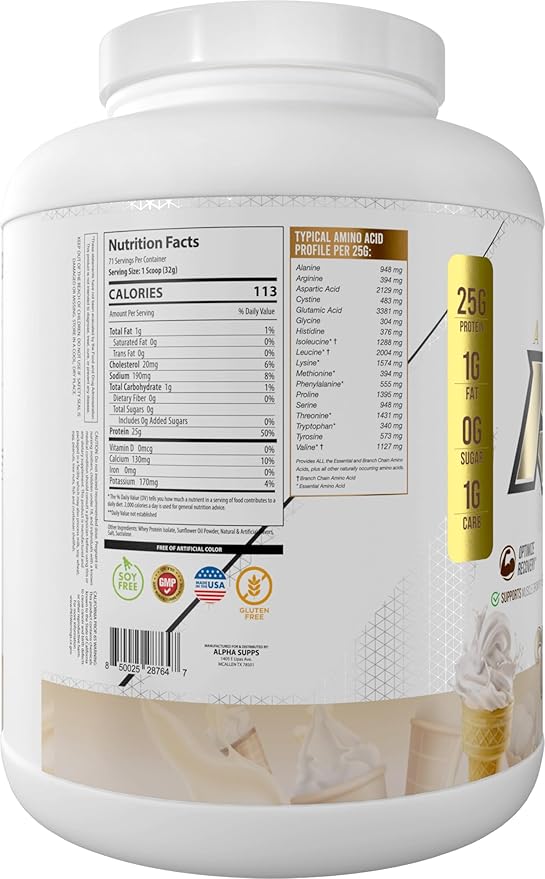 ISO, Low Carb 100% Whey Protein Isolate Powder, 25 Grams Per Serving, Helps Support Muscle Growth, Low Sugar and Gluten Free (Vanilla Ice Cream, 5 lb)