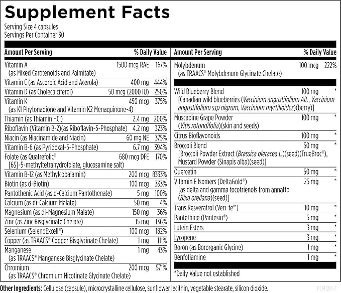 Designs for Health Primal Multi - Paleo-Friendly Multivitamin Supplement with Folate, Tocotrienols, Lutein + Broccoli Seed, Immune Support Vitamins D (2000 IU), C + Zinc (120 Capsules)
