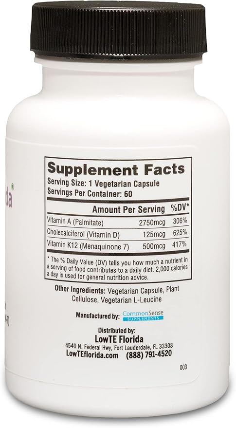 ADK 5 - Multivitamin Including Vitamin D3 5,000 iu, Vitamin K2 mk-7 & Vitamin A for Strong Bones & Teeth*, Arterial Health & Immune Support*, Gluten Free (60 Day Supply)