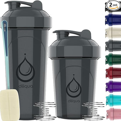2 PACK, 28 oz & 20 oz Shaker Bottles for Protein Mixes | BPA-Free & Dishwasher Safe |small protein shaker bottle | Shaker Cups for protein shakes | Blender Shaker Bottle Pack