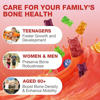 Calcium Citrate Gummies - 1200 mg Calcium Gummies with Magnesium Zinc Vitamins - Calcium Chews for Bone, Muscle, Joints, Immune Support, High Absorption Calcium Supplements for Women & Men 2 Packs