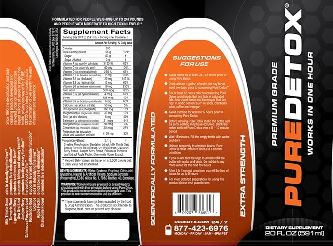 Neometrx Same-Day Extra Strength Detox Drink, Pineapple Orange Flavor, 20 Fl Oz