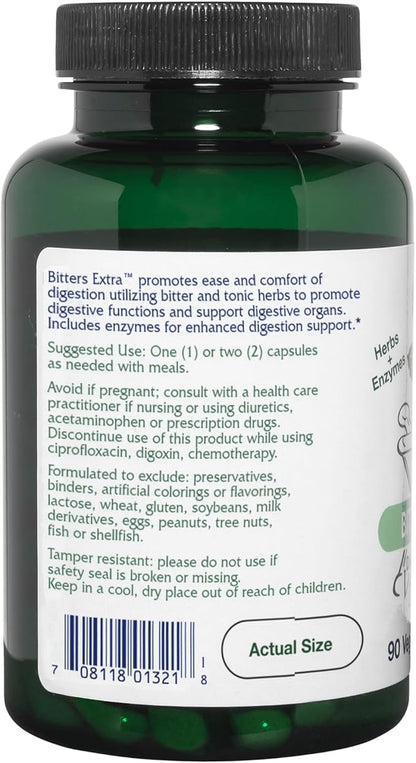 Vitanica Bitters Extra, Digestion Support, Vegan, 90 Capsules