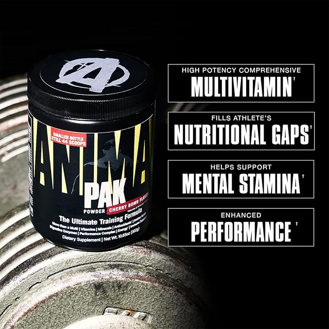 Animal Pak – Convenient All-in-One Vitamin & Supplement Powder – Zinc, Vitamins C, B, D, Amino Acids and More – Sports Nutrition Performance Multivitamin for Women & Men – 44 Scoops, Orange Crushed