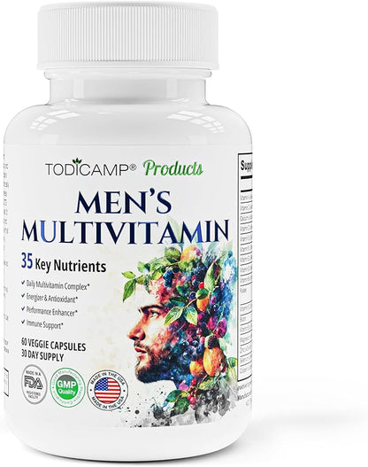 Men's Multivitamin & Mineral Complex with Plant-Based Extracts - Multivitamin for Men Improves Overall Health, Antioxidant & Natural Body Support - 60 Capsules - 30 Day Supply