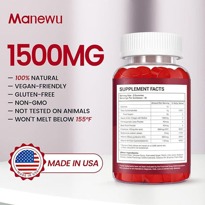 Keto ACV Gummies - ACV Keto Gummies Diet Supplement for Women Men - 1500mg Natural Apple Cider Vinegar with Mother - Low-Sugar, Gluten Free, Vegan, Non-GMO, Made in USA, 120 Count