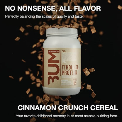 RAW Whey Isolate Protein Powder, Cinnamon Crunch (CBUM Itholate Protein) - 100% Grass-Fed Sports Nutrition Powder for Muscle Growth & Recovery - Low-Fat, Low Carb, Naturally Flavored - 25 Servings