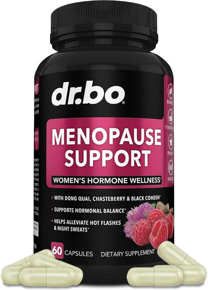 Menopause Supplements for Women Support Pills - Natural Menopause Relief for Hot Flashes, Night Sweats & Mood Swings with Dong Quai, Chasteberry & Black Cohosh - Hormone Balance for Women Supplement