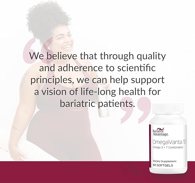 Bariatric Advantage OmegaVanta 10 - Omega Fish Oil - Enriched EPA & DHA - Enteric Softgel Design - Supports Heart Health* - Natural Lemon Flavor - 60 Softgels