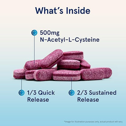 Jarrow Formulas N-A-C Sustain 600 mg, Dietary Supplement, Amino Acid Support for Liver Health and Antioxidants, 60 Tablets, 60 Day Supply
