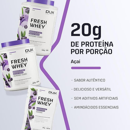 Fresh Whey Açaí - 20g of Protein per Serving - Amino Acids, Brazilian Fruits and Nuts, Pre and Post-Workout - 32oz