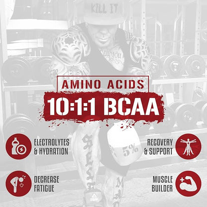 5% Nutrition Rich Piana AllDayYouMay BCAA Powder | Premium Intra & Post Workout Amino Acids, Hydration, Endurance, Muscle Recovery, Joint & Liver Support | 15.3 oz, 30 Servings (Mango Pineapple)