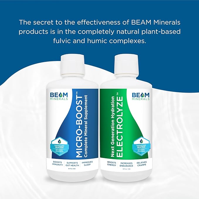 BEAM Minerals Micro-BOOST Humic Mineral Blend | Plant-Based Multi Minerals Supplement & Electrolytes Liquid | Micronutrients Supplements | Deficiency Support | Pure Natural Antioxidant | Keto Friendly