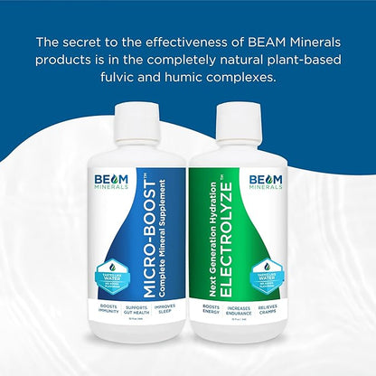 BEAM Minerals Micro-BOOST Humic Mineral Blend | Plant-Based Multi Minerals Supplement & Electrolytes Liquid | Micronutrients Supplements | Deficiency Support | Pure Natural Antioxidant | Keto Friendly