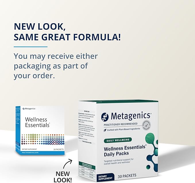 Metagenics Wellness Essentials Daily Packs - 30 Daily Multivitamin Packs - Heart Health Support* - with Vitamin A, C, D, E - Omega-3 Fatty Acids - Non-GMO & Gluten Free - 30 Packets
