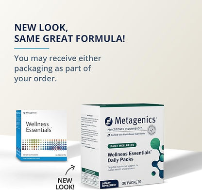 Metagenics Wellness Essentials Daily Packs - 30 Daily Multivitamin Packs - Heart Health Support* - with Vitamin A, C, D, E - Omega-3 Fatty Acids - Non-GMO & Gluten Free - 30 Packets