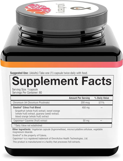 Youtheory Daily Fat Burner - Supports Body Composition & Metabolism - with Citrus Fruit Blend, Chromium & Cayenne Extract - Gluten, Soy & Dairy Free - 60 Vegetarian Capsules