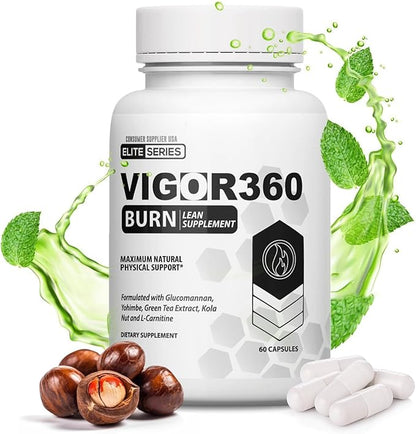 Lean Thermogenic Supplement for Belly & Abdominal Support by Vigor 360 – Strengthens Body Composition for Men & Women – Ideal for Toning, Shredding, & Fitness with Proper Diet & Exercise – 60 Capsules