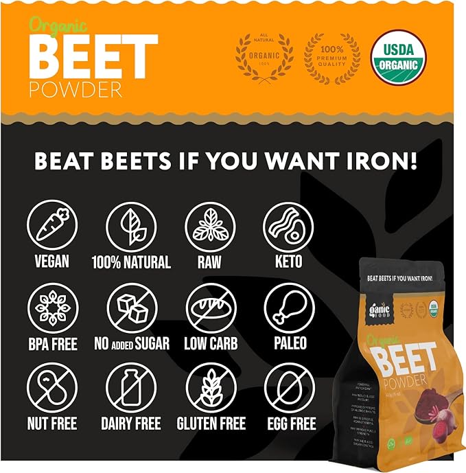 Organic Beet Root Powder, 16 Ounces