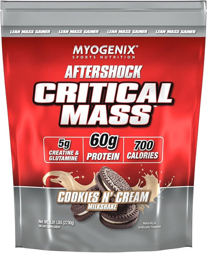 Myogenix Critical Mass - Cookies and Cream Flavored Muscle Mass Weight Gain Supplement, Zero Lactose Protein Powder, Anabolic Whey Protein (6.01 lbs)