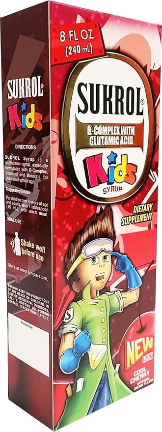 Sukrol Cherry Flavor Dietary Supplement 8.11 oz fl - Suplemento Multivitaminico sabor Cereza (Pack of 1)