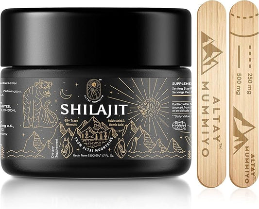 Shilajit Resin with Fulvic Acid & Trace Minerals, Original Siberian Pure Shilajit with 85+ Humic Acid Supplement Gel, Support Metabolism & Immune System - 100 Serving / 50g