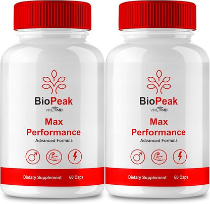 BioPeak Capsules, Bio Peak Advance Formula, BioPeak All Natural Supplement - Biopeak Pills for Maximum Strength, Bio Peak Support Pills Reviews (2 Pack)
