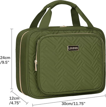 Leudes Travel Pill Bottle Organizer,Medicine Organizer and Storage,Home Medication Bag, Cases,Carrier for Pills,Vitamin,Fish Oil,Supplements for Women and Men (Large, Army Green)