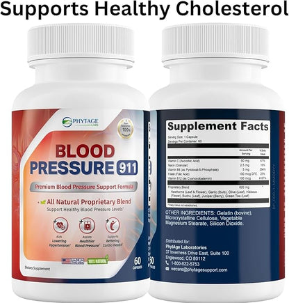 Blood Pressure 911 Premium Supplement - BP Support Pills. 3 Pack