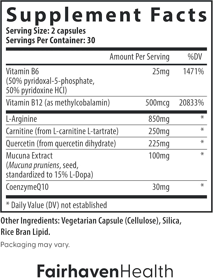 Fairhaven Health MotilityBoost for Men | Prenatal Male Fertility Supplement for Motility Strength | Pre-Conception for Him Includes L-Carnitine, Vitamin B12, B6, CoQ10 and Quercetin | 60 Capsules