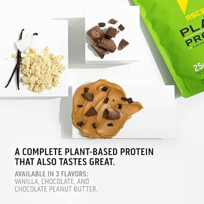 Ascent Plant Based Protein Powder - Non Dairy Vegan Protein, Zero Artificial Ingredients, Soy & Gluten Free, No Added Sugar, 4g BCAA, 2g Leucine - Chocolate, 18 Servings