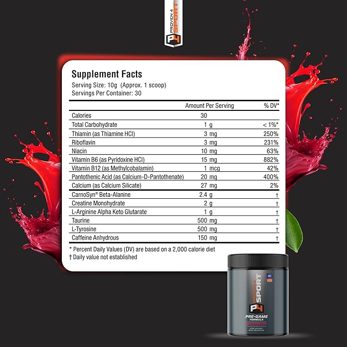 Proven4 Pre Workout Powder for Men and Women with Creatine - Beta Alanine - Caffeine NSF Certified preworkout Energy Supplement Watermelon 30 Servings