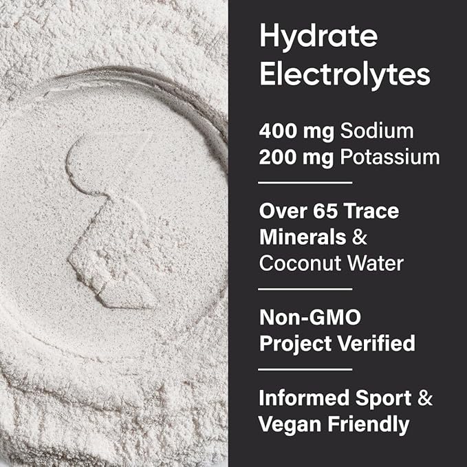 Sports Research Hydrate Electrolytes Powder - Sugar-Free & Naturally Flavored with Vitamins, Minerals, and Coconut Water - Supports Hydration - Lemon Lime
