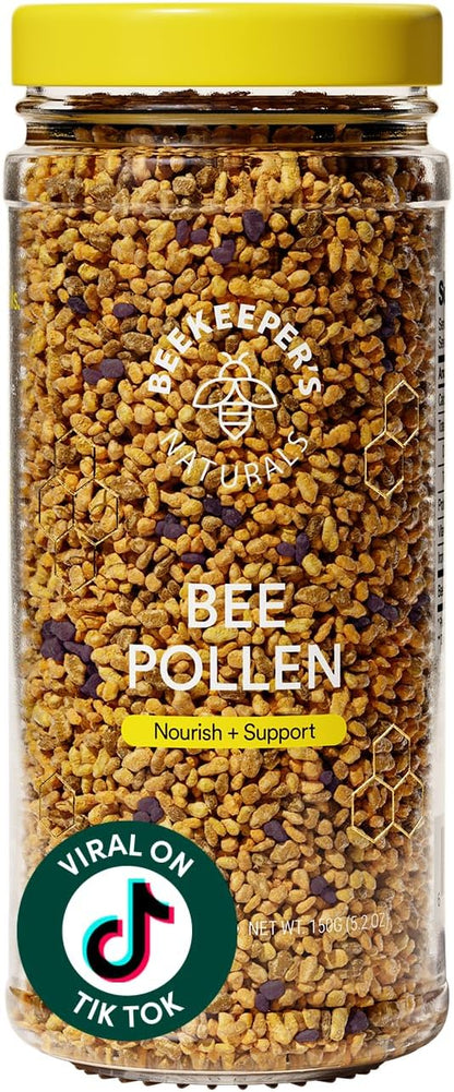 Beekeeper's Naturals - 100% Raw Bee Pollen Granules, Natural Preserved Enzymes, Source of Vitamin B, Minerals, Amino Acids & Protein - Paleo & Keto Friendly, Gluten Free (5.2 oz)