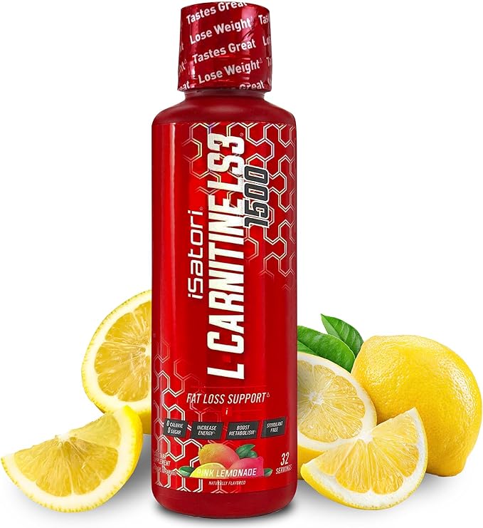 iSatori L-Carnitine LS3 1500, Liquid L-Carnitine with Acetyl L-Carnitine, L-Carnitine L-Tartrate, Stimulant Free Pre Workout, No Calories, Sugar, Gluten, Keto-Friendly, Pink Lemonade (32 Servings)