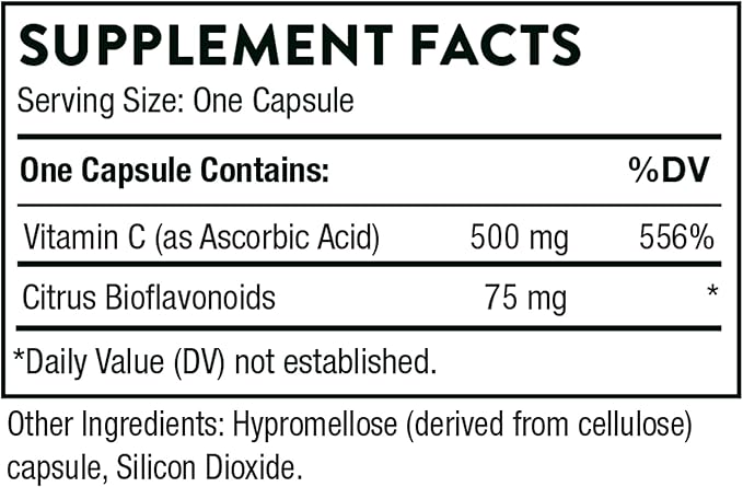 THORNE Vitamin C - Blend of Vitamin C and Citrus Bioflavonoids from Oranges - Support Immune System, Production of Cellular Energy, Collagen Production and Healthy Tissue - Gluten-Free - 90 Capsules