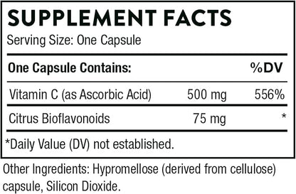 THORNE Vitamin C - Blend of Vitamin C and Citrus Bioflavonoids from Oranges - Support Immune System, Production of Cellular Energy, Collagen Production and Healthy Tissue - Gluten-Free - 90 Capsules
