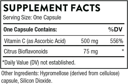 THORNE Vitamin C - Blend of Vitamin C and Citrus Bioflavonoids from Oranges - Support Immune System, Production of Cellular Energy, Collagen Production and Healthy Tissue - Gluten-Free - 90 Capsules