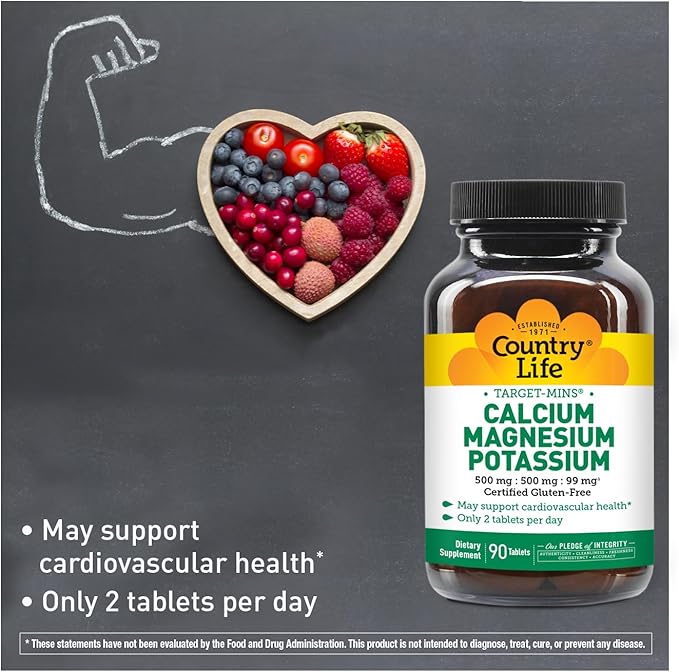 Country Life Calcium-Magnesium-Potassium - 90 Tablets