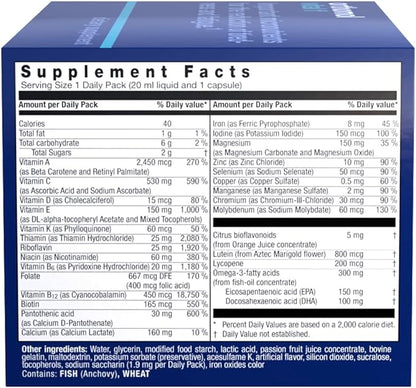 Orthomol Vital F Vial, Women's Multivitamin, 30-Day Supply, Vitamins A, B, C, D, E, K, Calcium, Iodine, Omega-3…