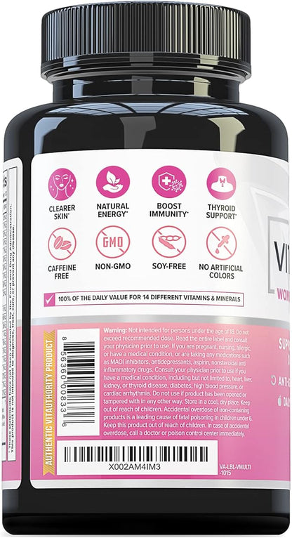 VITA Multi Multivitamin for Women: Women’s Daily Multi-Vitamin Supplement with DIM, Iodine, Ashwagandha | Supports Youthful Complexion, Healthy Cortisol and Estrogen Balance - 30 Day Supply