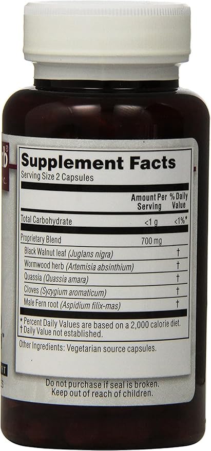 Kroeger Herb, Wormwood Herb, Black Walnut Wormwood, Clove, Quassia, Worm Wood Detox Cleanse - Wormwood Capsules, Non-GMO, Gluten Free, No Preservatives or Fillers - 200 Capsules, Made in USA