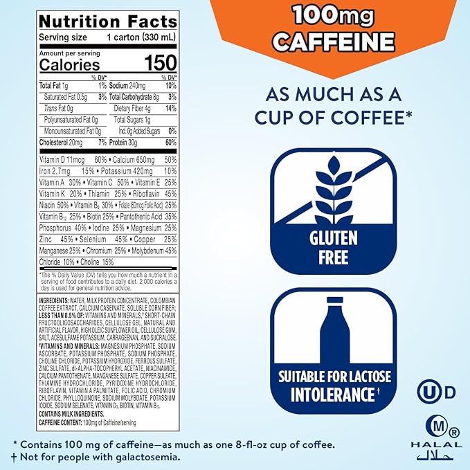 Ensure Max Protein Shake | Café Mocha | Meal Supplement Shake | Ready to Drink | 30g Protein for Muscle Building | 1g Sugar, 4g Fiber | 11 fl oz - 12 Pack